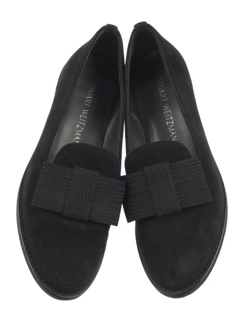 Stuart Weitzman Suede Bow Accents Loafers