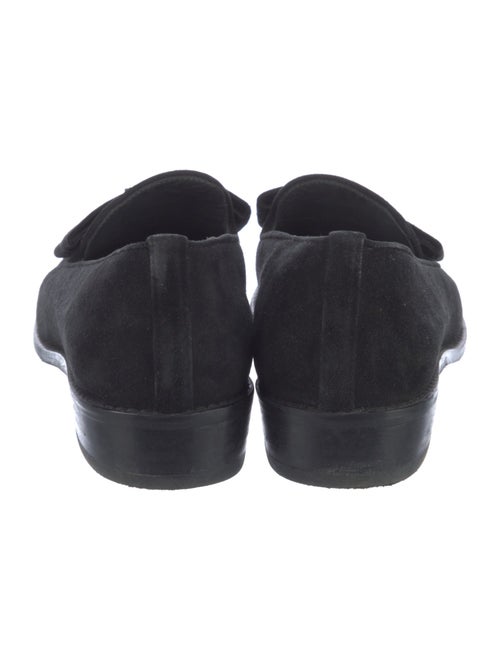 Stuart Weitzman Suede Bow Accents Loafers