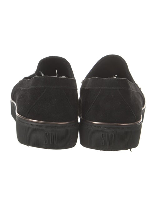 Stuart Weitzman Suede Crystal Embellishments Loafers