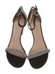 Stuart Weitzman Suede Crystal Embellishments Sandals