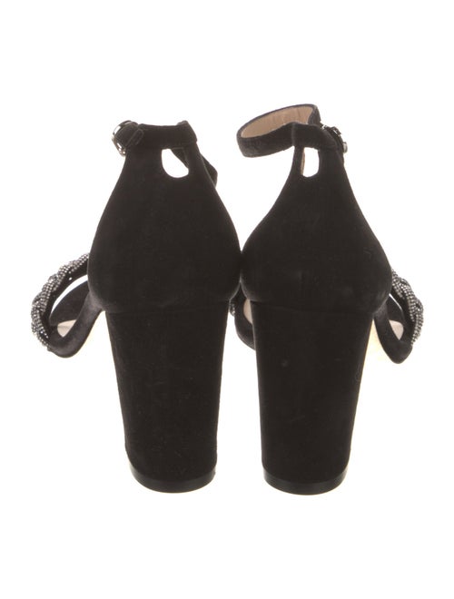 Stuart Weitzman Suede Crystal Embellishments Sandals