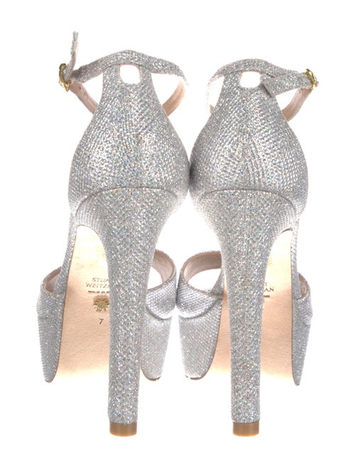 Stuart Weitzman Faux Pearl Accents Glitter Sandals