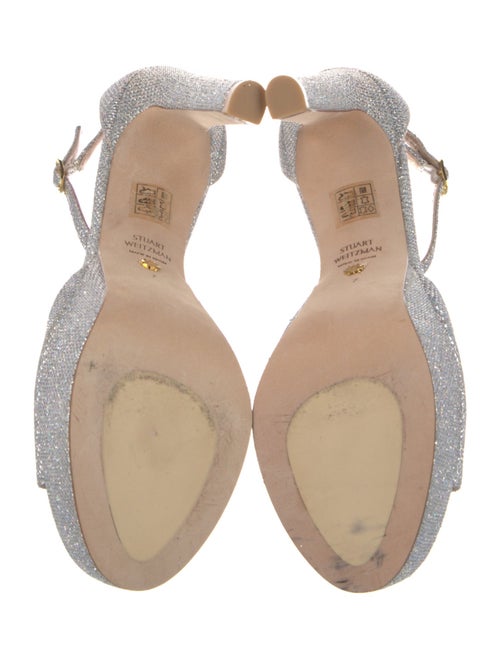 Stuart Weitzman Faux Pearl Accents Glitter Sandals