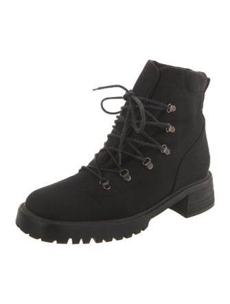 Stuart Weitzman Canvas Combat Boots