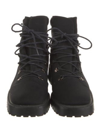 Stuart Weitzman Canvas Combat Boots