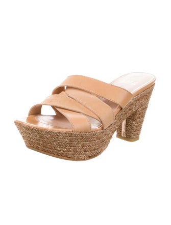 Stuart Weitzman Leather Braided Accents Espadrilles