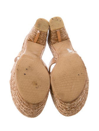 Stuart Weitzman Leather Braided Accents Espadrilles