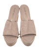 Stuart Weitzman Suede Studded Accents Slides