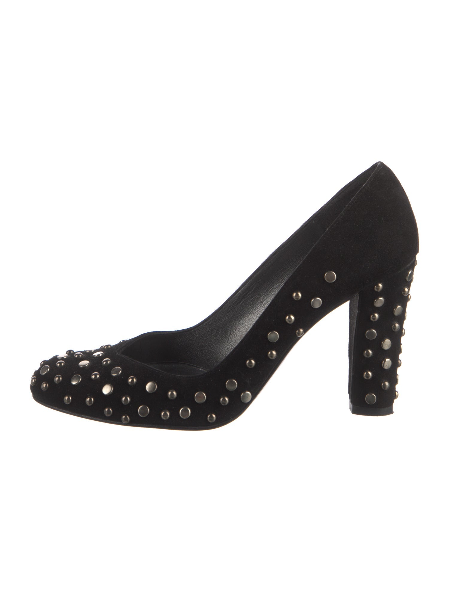 Stuart Weitzman Suede Studded Accents Pumps