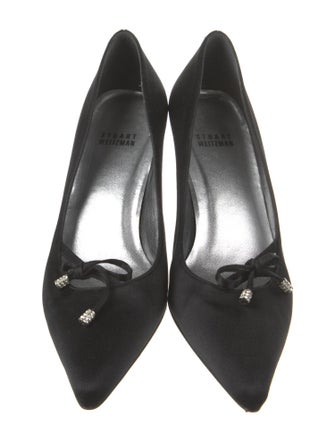 Stuart Weitzman Satin Crystal Embellishments Pumps
