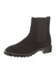 Stuart Weitzman Suede Chain-Link Accents Chelsea Boots