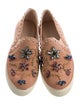Stuart Weitzman Suede Colorblock Pattern Loafers