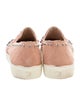 Stuart Weitzman Suede Colorblock Pattern Loafers