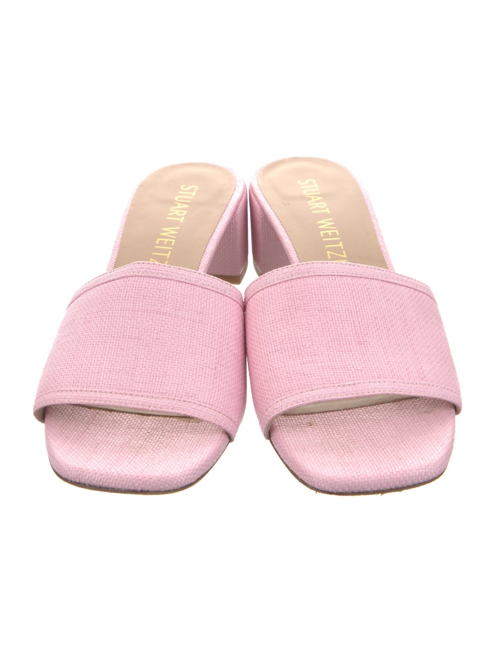 Stuart Weitzman Raffia Slides Pink - image 3