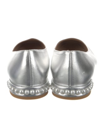Stuart Weitzman Leather Beaded Accents Flats