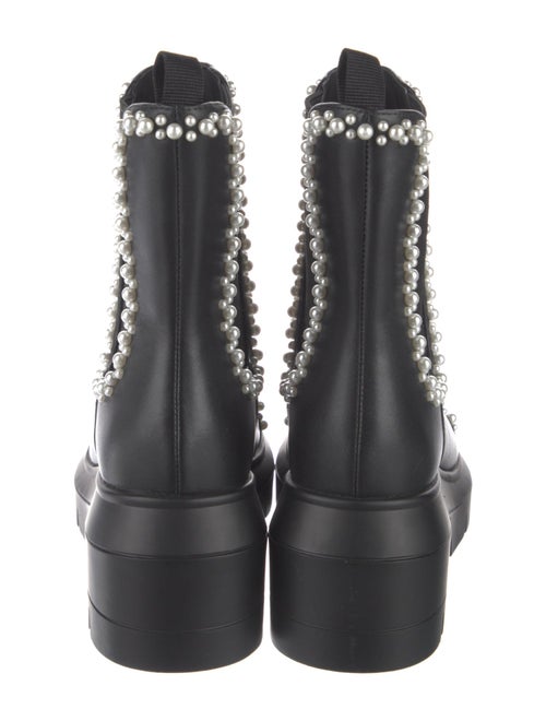 Stuart Weitzman Leather Beaded Accents Chelsea Boots
