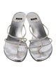 Stuart Weitzman Leather Crystal Embellishments Slides