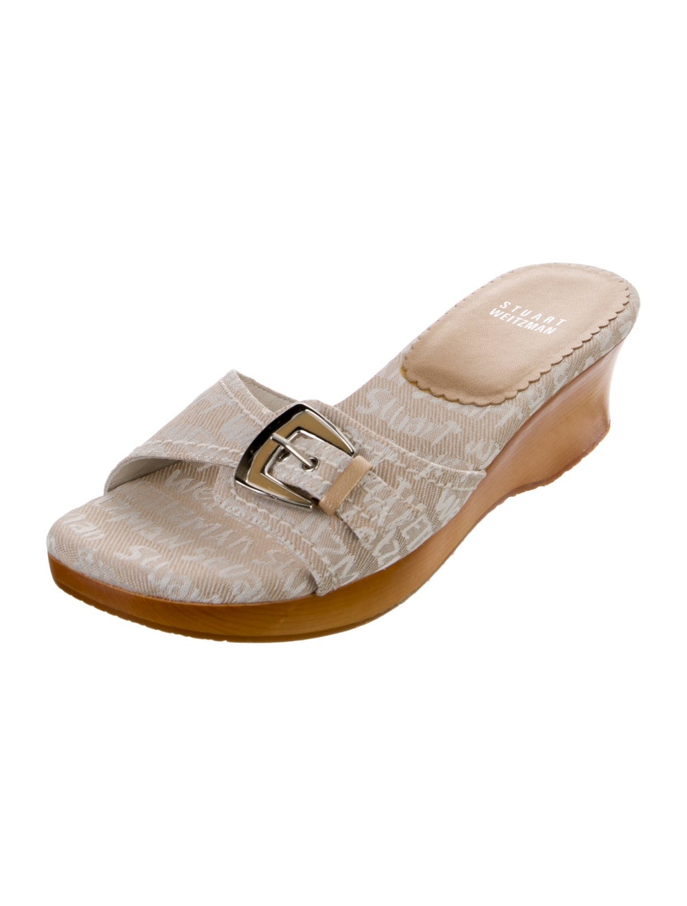 Stuart Weitzman Slides Neutrals Printed Platform … - image 2