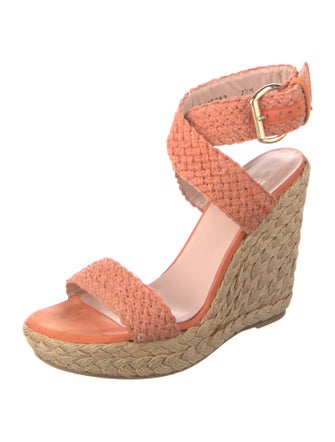 Stuart Weitzman Colorblock Pattern Braided Accents Espadrilles