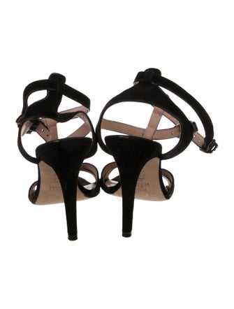 Stuart Weitzman Suede T-Strap Sandals