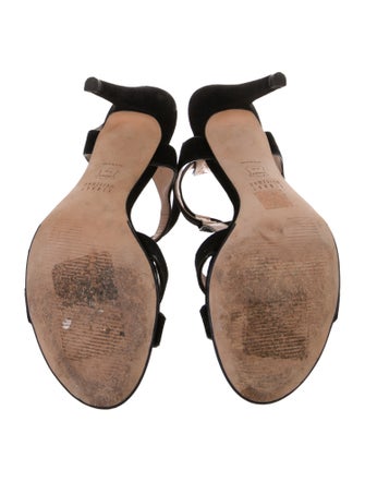Stuart Weitzman Suede T-Strap Sandals