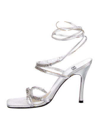 Stuart Weitzman Crystal Embellishments Sandals