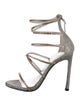 Stuart Weitzman Glitter Crystal Embellishments Sandals