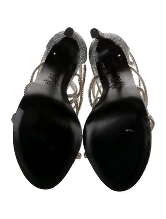 Stuart Weitzman Glitter Crystal Embellishments Sandals