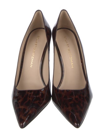 Stuart Weitzman Patent Leather Animal Print Pumps