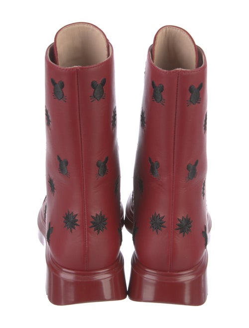 Stuart Weitzman Leather Printed Combat Boots