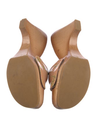 Stuart Weitzman Patent Leather Bow Accents Slides