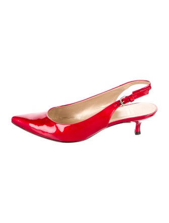 Stuart Weitzman Patent Leather Slingback Pumps