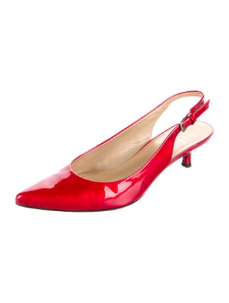 Stuart Weitzman Patent Leather Slingback Pumps