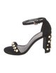 Stuart Weitzman Suede Studded Accents Sandals