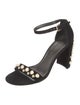 Stuart Weitzman Suede Studded Accents Sandals