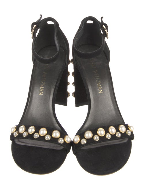 Stuart Weitzman Suede Studded Accents Sandals