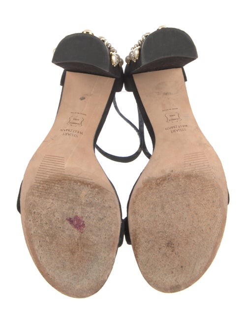 Stuart Weitzman Suede Studded Accents Sandals