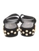Stuart Weitzman Suede Studded Accents Slides