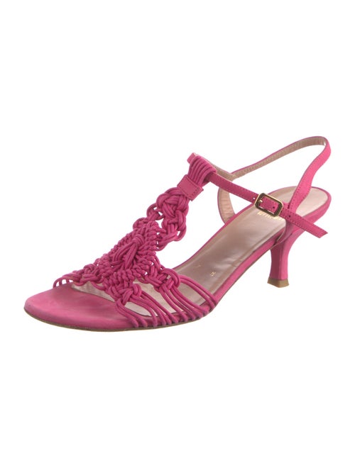 Stuart Weitzman Suede T-Strap Sandals
