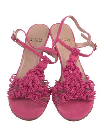 Stuart Weitzman Suede T-Strap Sandals