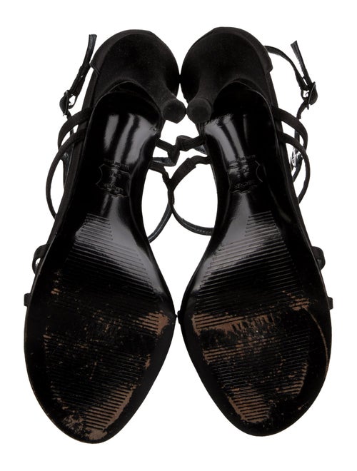 Stuart Weitzman Suede Crystal Embellishments Gladiator Sandals