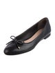 Stuart Weitzman Leather Bow Accents Ballet Flats