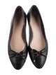 Stuart Weitzman Leather Bow Accents Ballet Flats