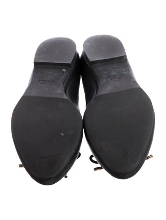 Stuart Weitzman Leather Bow Accents Ballet Flats