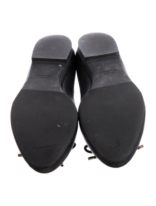 Stuart Weitzman Leather Bow Accents Ballet Flats