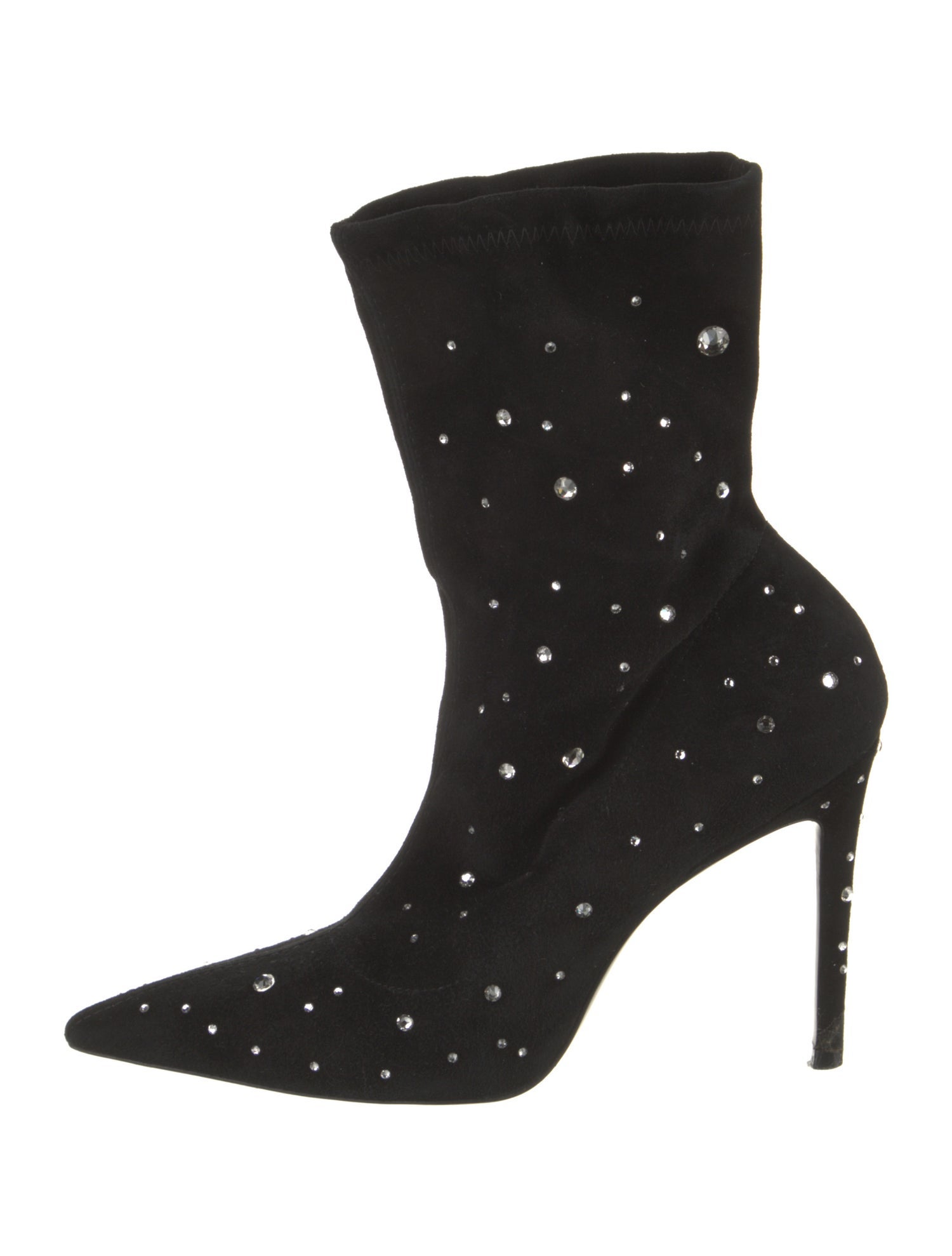 Stuart Weitzman Suede Crystal Embellishments Boots