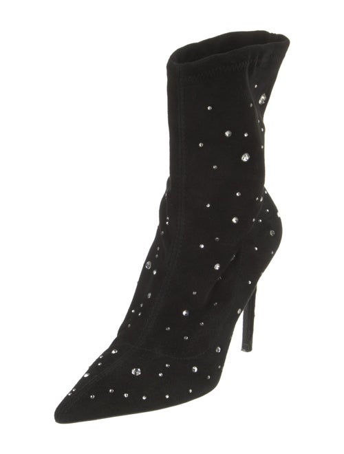 Stuart Weitzman Suede Crystal Embellishments Boots