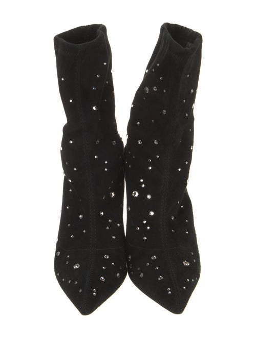 Stuart Weitzman Suede Crystal Embellishments Boots