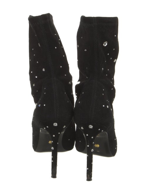 Stuart Weitzman Suede Crystal Embellishments Boots