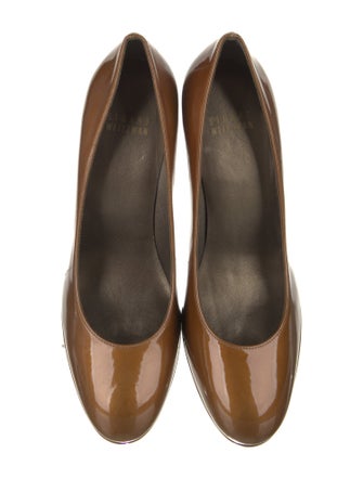 Stuart Weitzman Patent Leather Leather Trim Embellishment Pumps